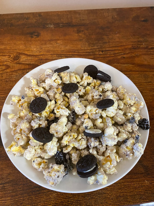 Cookies and Cream Flavored Popcorn(Online Orders Coming Soon)